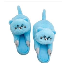 image-Cute Cat Hug Plush Cotton Slippers
