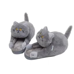 image-Cute Cat Hug Plush Cotton Slippers