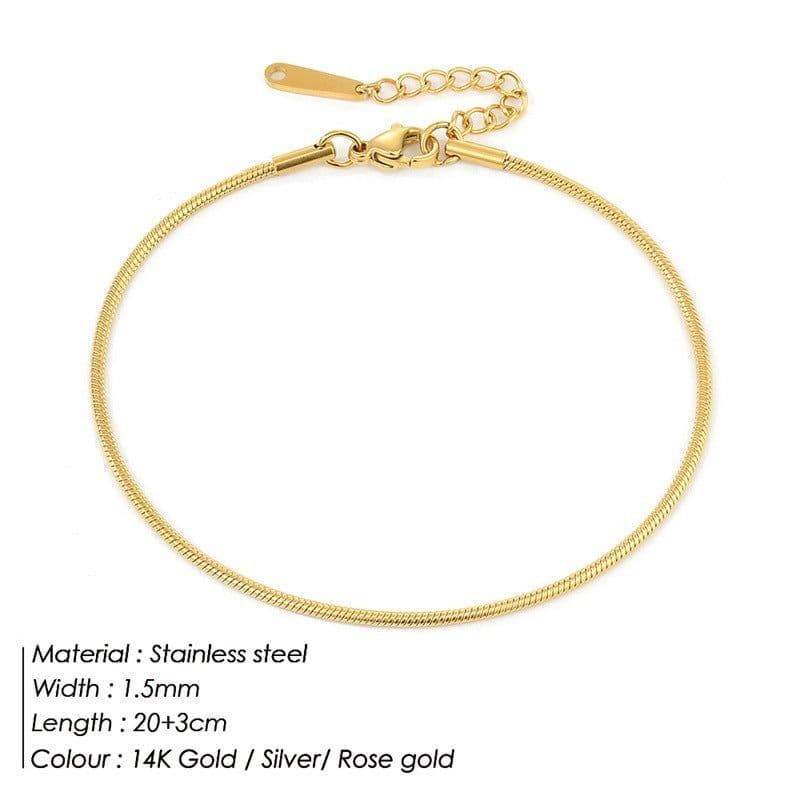 image-Stainless Steel Anklets Adjustable