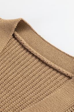 image-Parchment V Neck Buttoned Front Sweater Vest - Elegant & Versatile