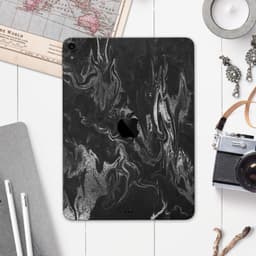 image-Black & Silver Marble Swirl V1 - Full Body Skin Decal for the Apple