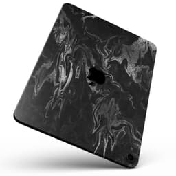 image-Black & Silver Marble Swirl V1 - Full Body Skin Decal for the Apple