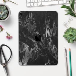 image-Black & Silver Marble Swirl V1 - Full Body Skin Decal for the Apple