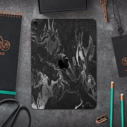 image-Black & Silver Marble Swirl V1 - Full Body Skin Decal for the Apple