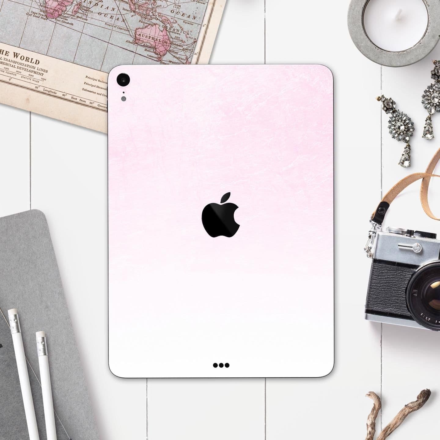 image-Hot Pink Fade to White - Full Body Skin Decal for the Apple iPad Pro
