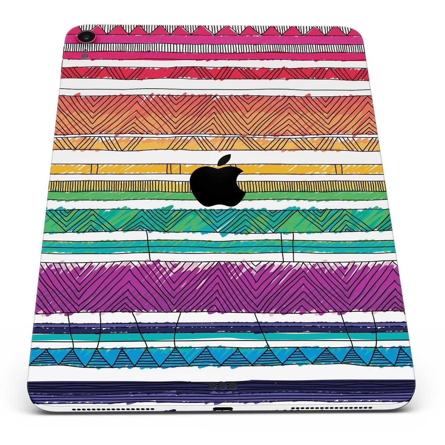 image-Crayon Colored Doodle Patterns - Full Body Skin Decal for the Apple