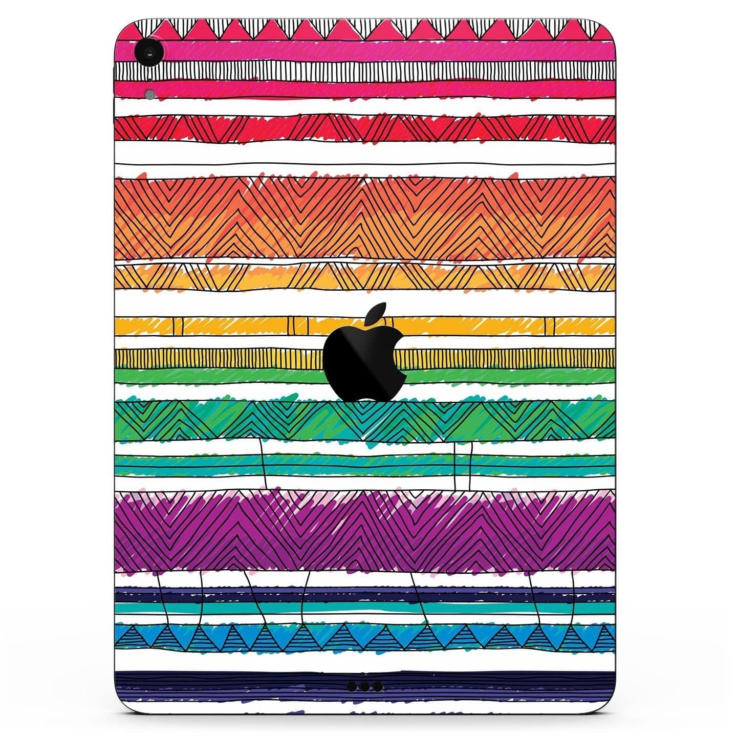 image-Crayon Colored Doodle Patterns - Full Body Skin Decal for the Apple