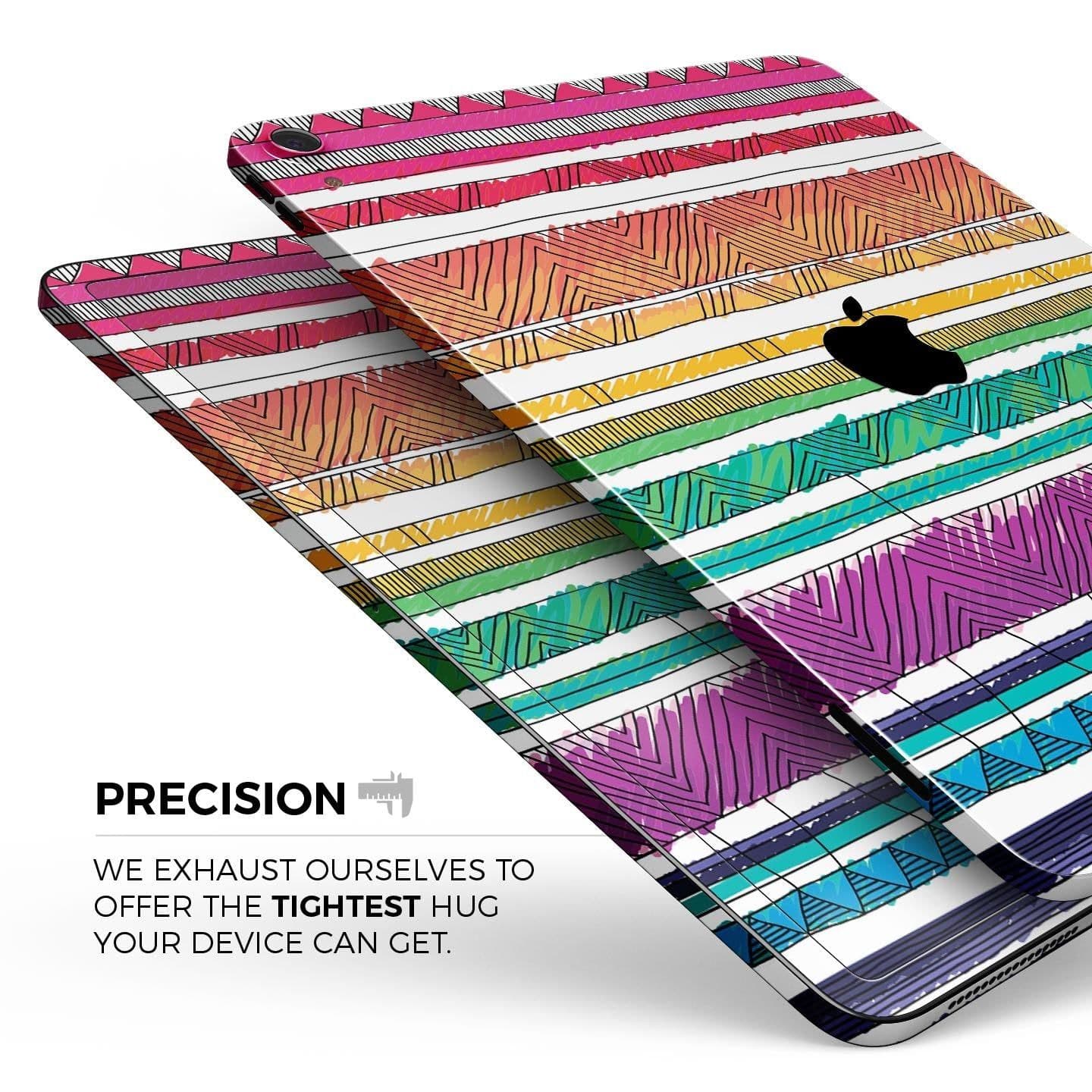 image-Crayon Colored Doodle Patterns - Full Body Skin Decal for the Apple