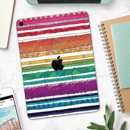 image-Crayon Colored Doodle Patterns - Full Body Skin Decal for the Apple