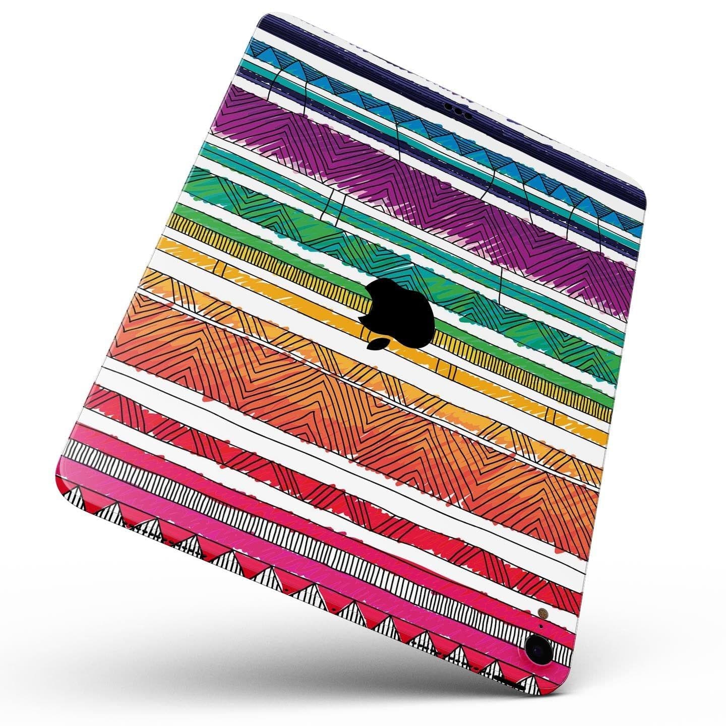 image-Crayon Colored Doodle Patterns - Full Body Skin Decal for the Apple