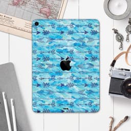 image-Blue Tribal Arrow Pattern - Full Body Skin Decal for the Apple iPad