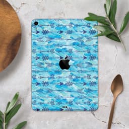 image-Blue Tribal Arrow Pattern - Full Body Skin Decal for the Apple iPad