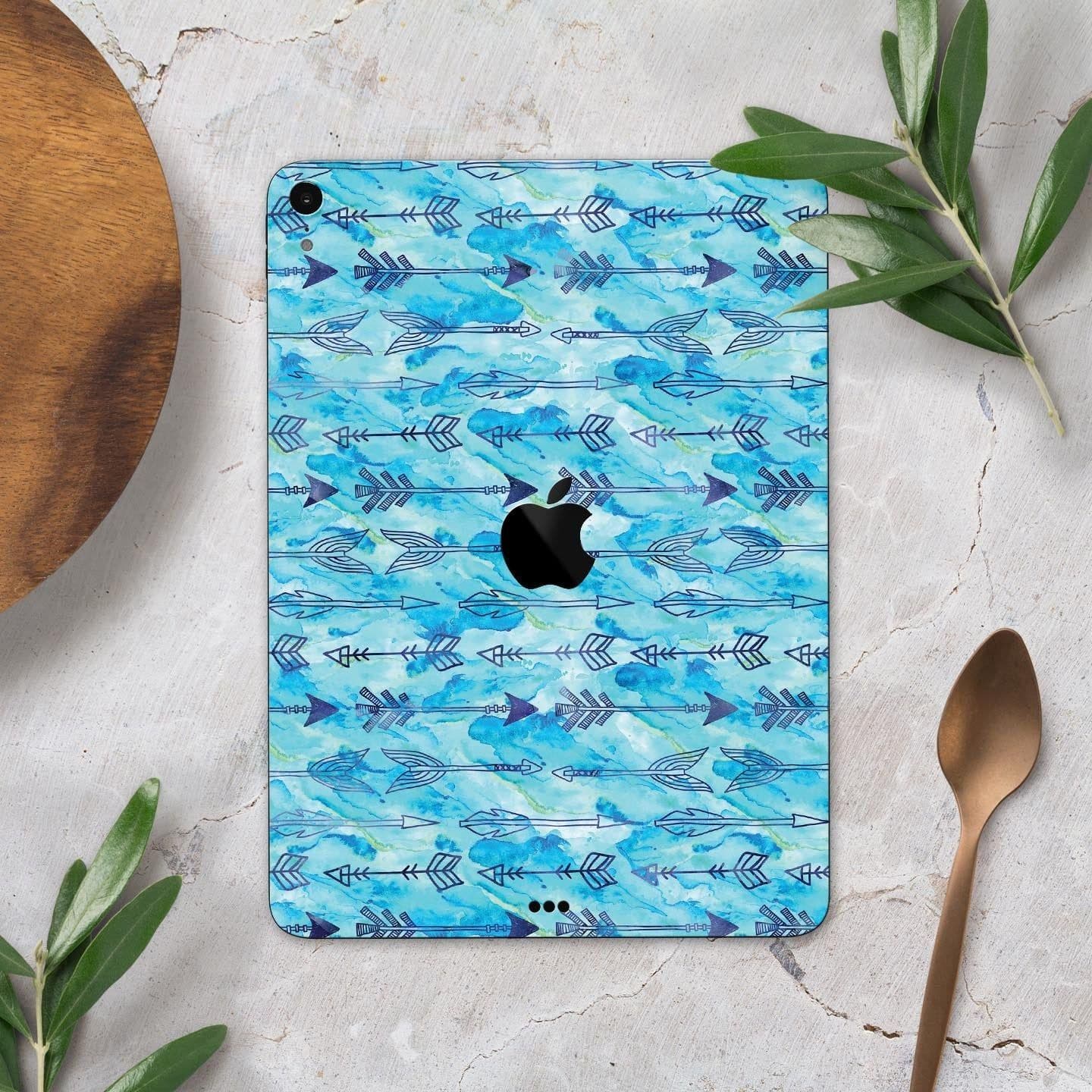 image-Blue Tribal Arrow Pattern - Full Body Skin Decal for the Apple iPad