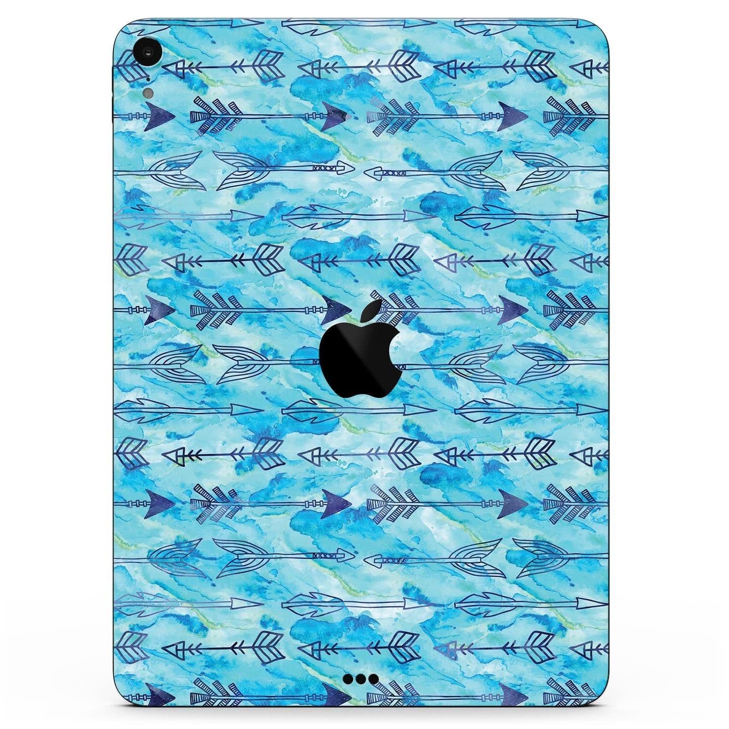 image-Blue Tribal Arrow Pattern - Full Body Skin Decal for the Apple iPad
