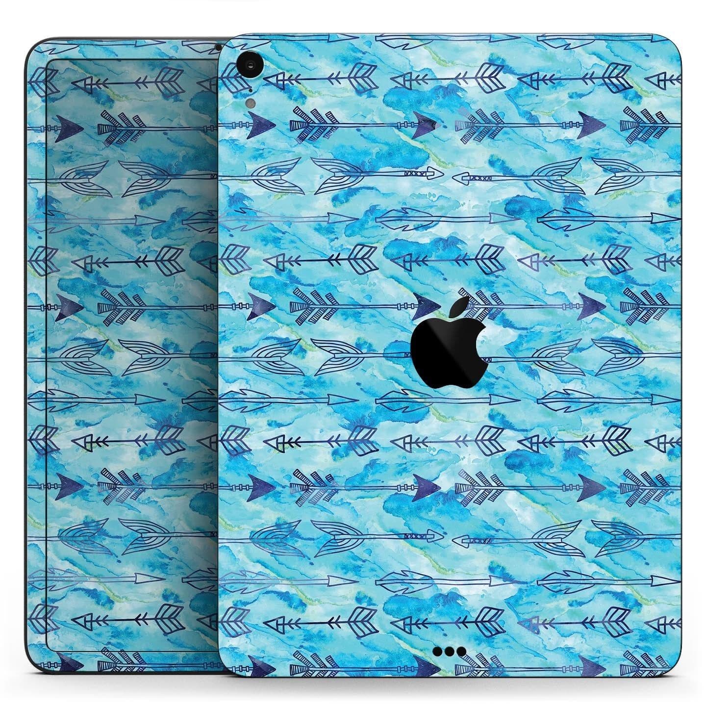 image-Blue Tribal Arrow Pattern - Full Body Skin Decal for the Apple iPad