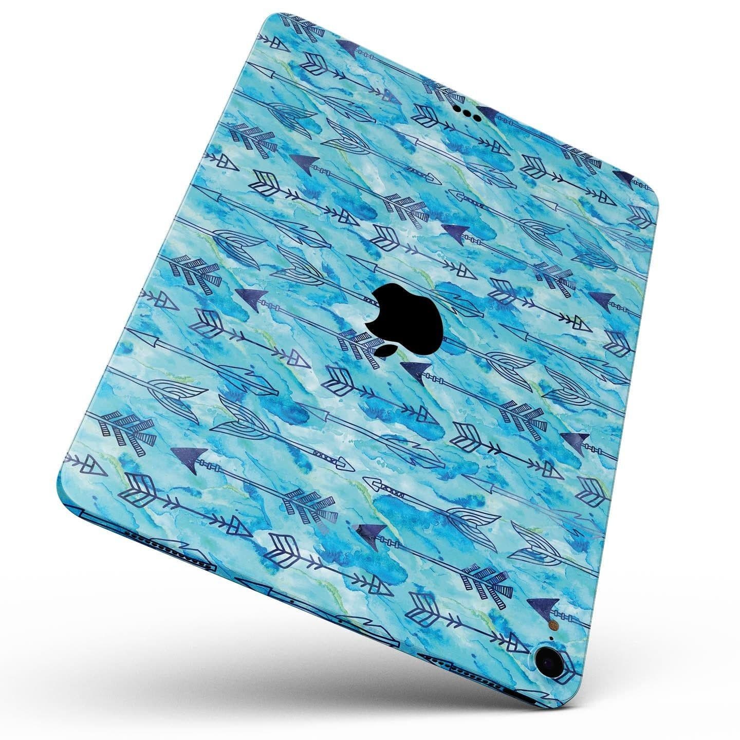 image-Blue Tribal Arrow Pattern - Full Body Skin Decal for the Apple iPad