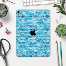 image-Blue Tribal Arrow Pattern - Full Body Skin Decal for the Apple iPad