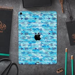 image-Blue Tribal Arrow Pattern - Full Body Skin Decal for the Apple iPad