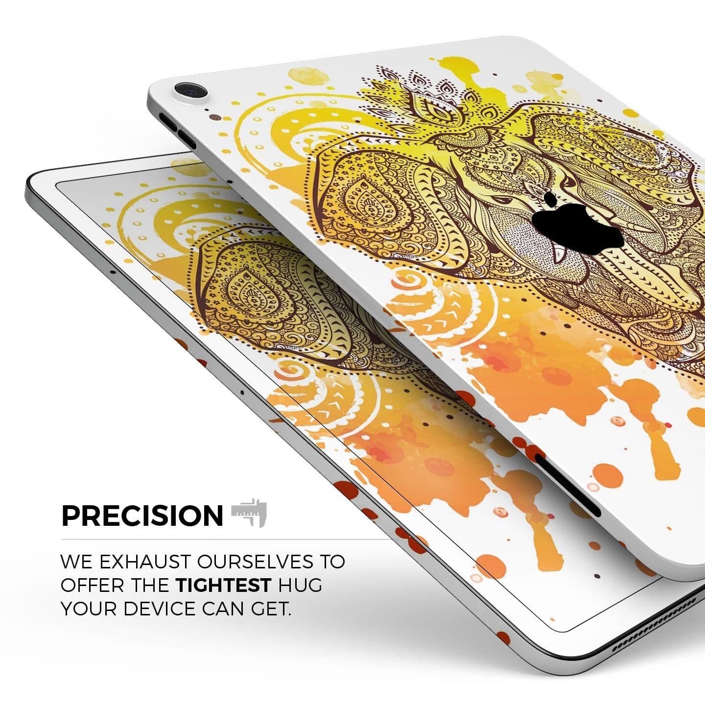 image-Bright Orange Ethnic Elephant - Full Body Skin Decal for the Apple