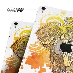 image-Bright Orange Ethnic Elephant - Full Body Skin Decal for the Apple