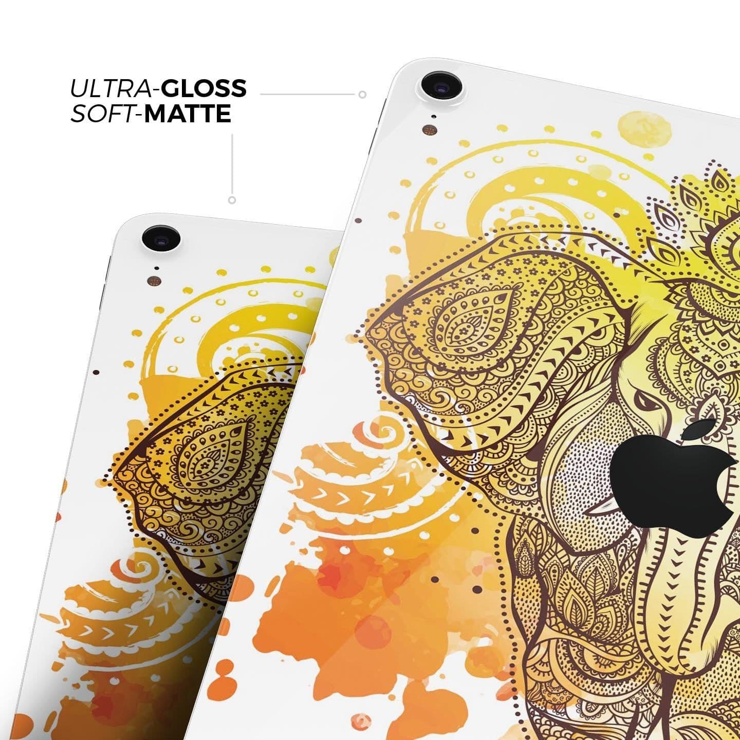 image-Bright Orange Ethnic Elephant - Full Body Skin Decal for the Apple
