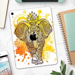 image-Bright Orange Ethnic Elephant - Full Body Skin Decal for the Apple
