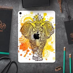 image-Bright Orange Ethnic Elephant - Full Body Skin Decal for the Apple