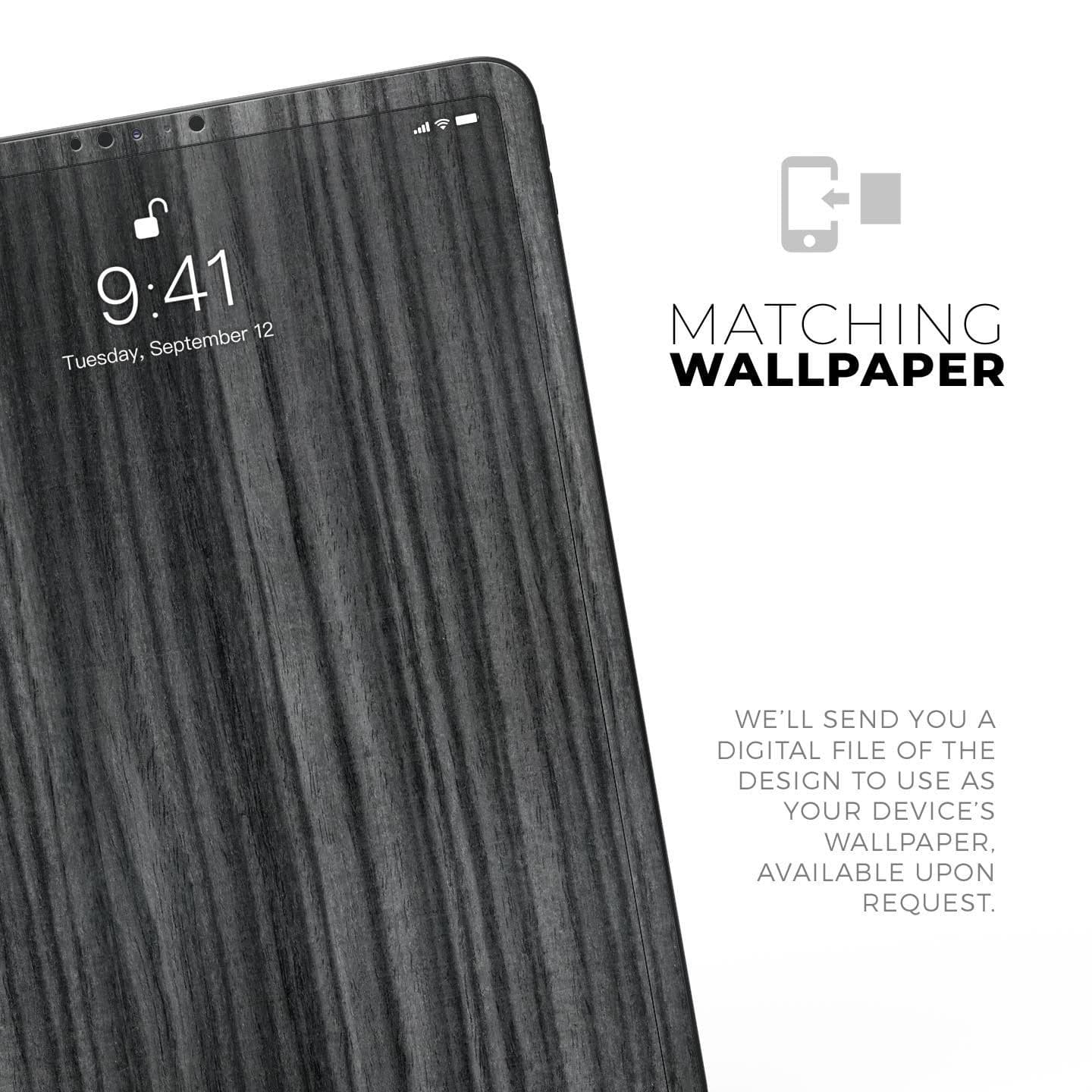 image-Dark Ebony Woodgrain - Full Body Skin Decal for the Apple iPad Pro