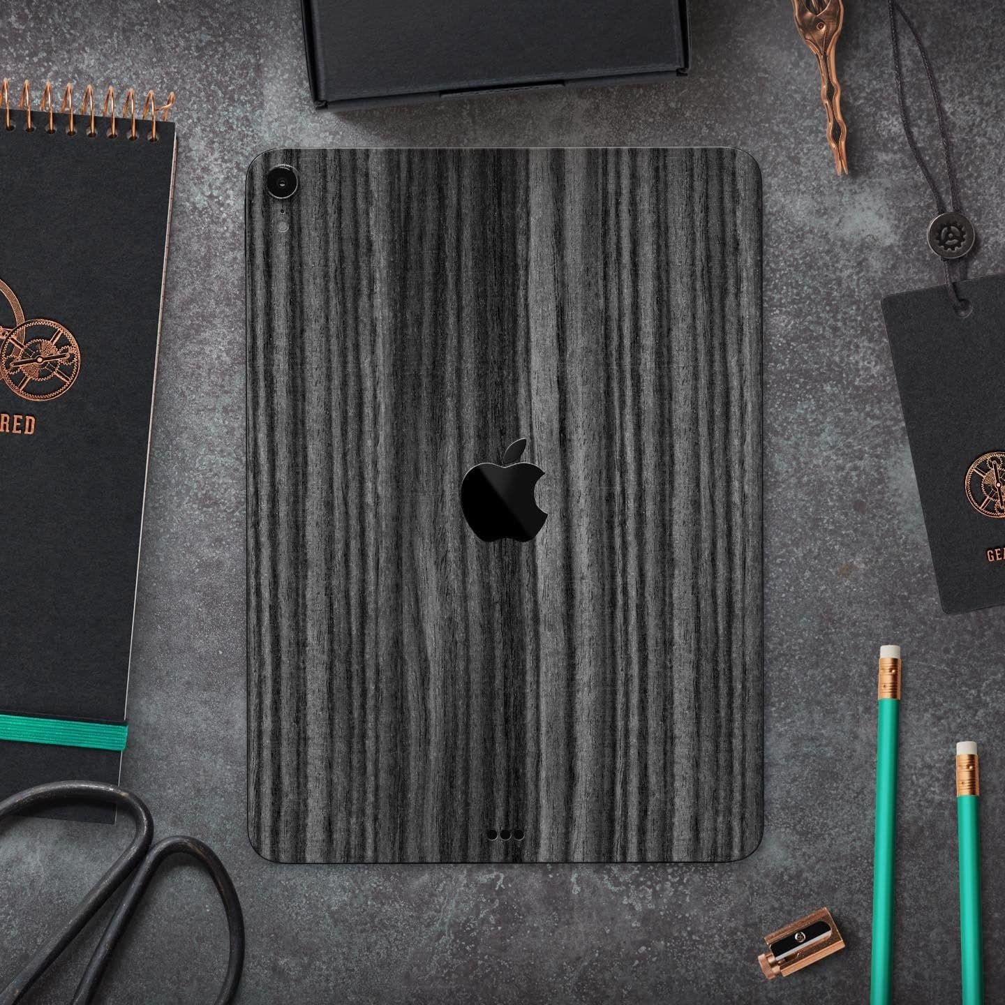image-Dark Ebony Woodgrain - Full Body Skin Decal for the Apple iPad Pro