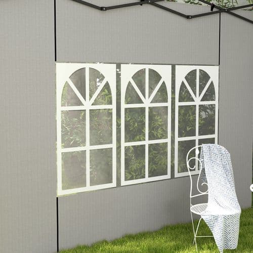 image-Outsunny Gazebo Side Panels for 3x3(m) or 3x6m Gazebo Canopy, 2 Pack, Green