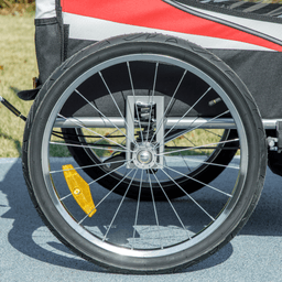 image-HOMCOM 2 Seat Child Bike Trailer - Red Steel Frame