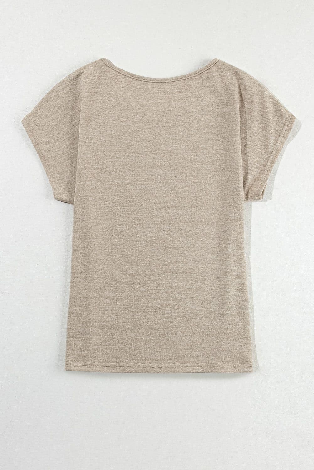 image-Smoke Gray Batwing Sleeve Casual Tee - Button Detail, Versatile