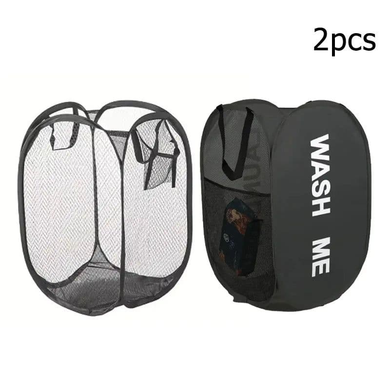 image-Mesh Pop-up Laundry Basket, Laundry Basket, Foldable Dirty Clothes Storage Basket, Large Capacity Storage Basket