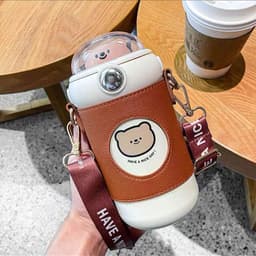 image-Cute Little Bear Water Cup Crossbody Convenient