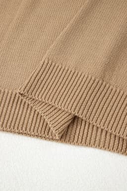 image-Pale Khaki Exposed Seam Drop Shoulder Oversize Sweater Mini Dress