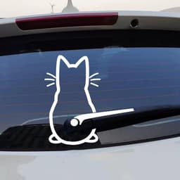 image-Personalized Cute Cat Shape Wiper Decoration Sticker