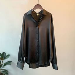 image-Women's Long-sleeved Satin Shirt