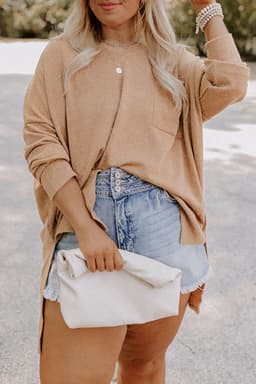 image-Parchment Plus Size Drop Shoulder Knit Tunic Top
