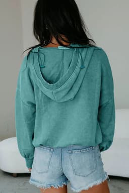 image-Canton Half Zip Hoodie - Mineral Wash Baggy
