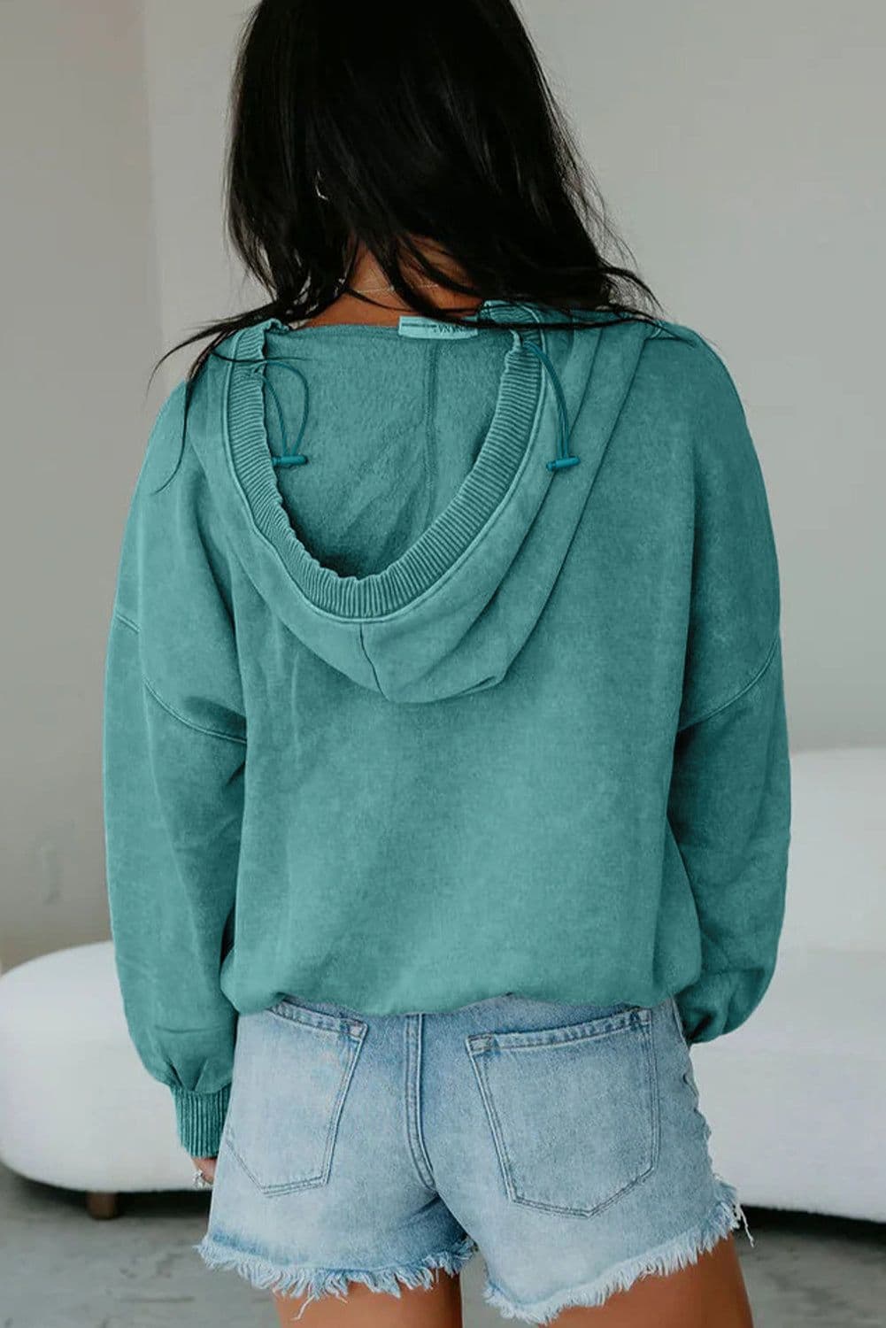 image-Canton Half Zip Hoodie - Mineral Wash Baggy