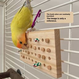 image-Parrot Toys Training Decompression Hanging Solid Wood Keyboard Toy