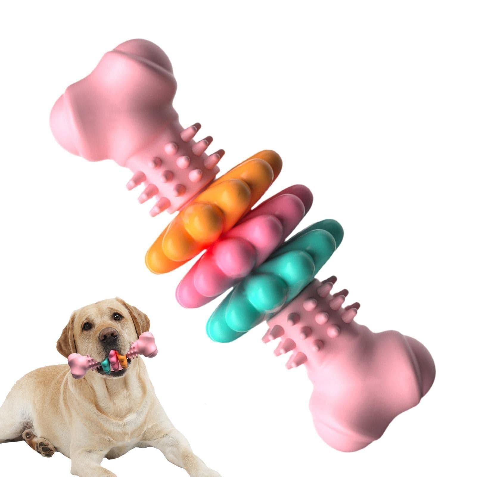 image-Dog Chew Toy Dog Bone Type Dogs Teeth Cleaning Toys Indestructible TPR Bone Chewing Bite Resistant Teething Toys Pet Products