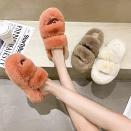 image-Fuzzy Slippers Women House Shoes Fluffy Bedroom Slippers