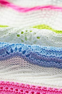 image-White Colorblock Crochet Knit Ruffled Short Sleeve Top