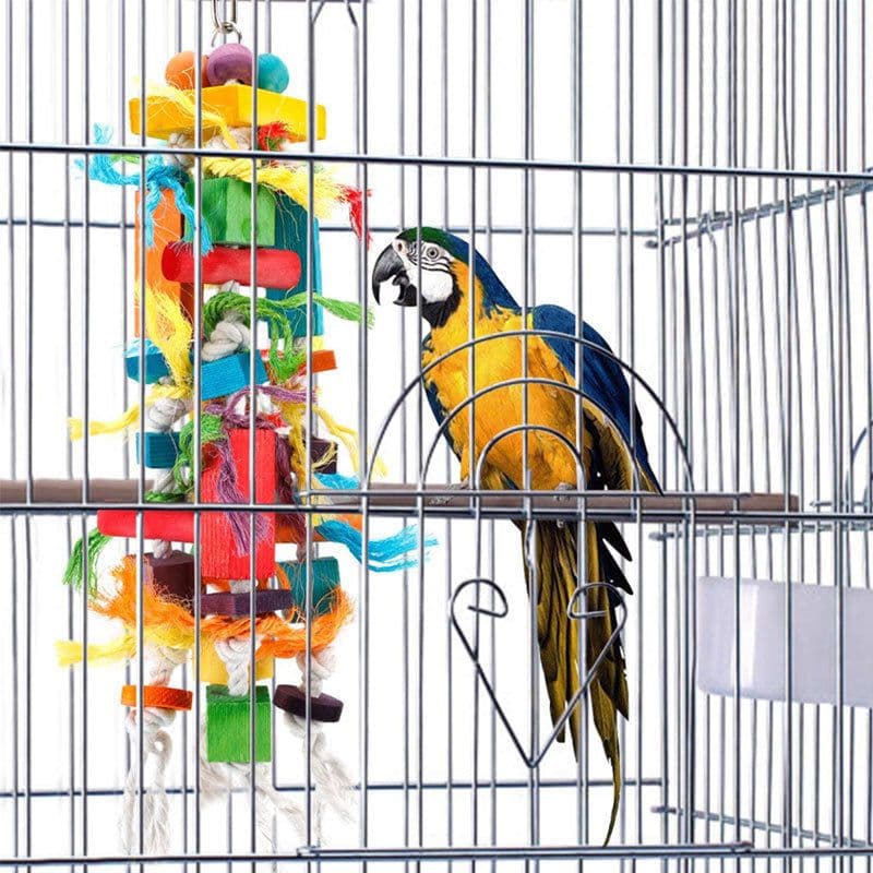 image-Wooden Color Nibbling Toy Medium And Large Parrot Bird
