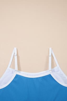 image-Blackish Green Color Block Swim Dress