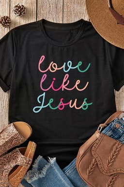 image-Black Love Like Jesus Crew Neck Graphic Tee