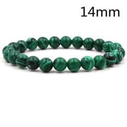 image-Classic Black Matte Green Malachite Bracelets Suitable Women Men Elastic Strand Jewelry