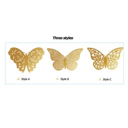 image-12Pcs/Set Hollow 3D Butterfly Wall Stickers For Wedding Decoration Living Room Window Home Decor Gold Silver Butterflies Decals