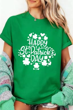image-St Patrick's Day Clover Graphic T Shirt - Green